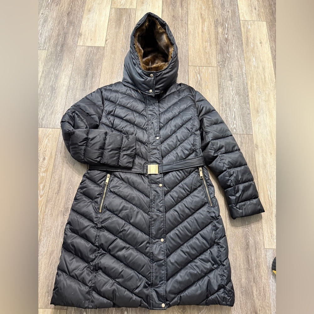 🔥SALE!! XXL NWOT Nine West puff long jacket with removable fur hoodie super cozy